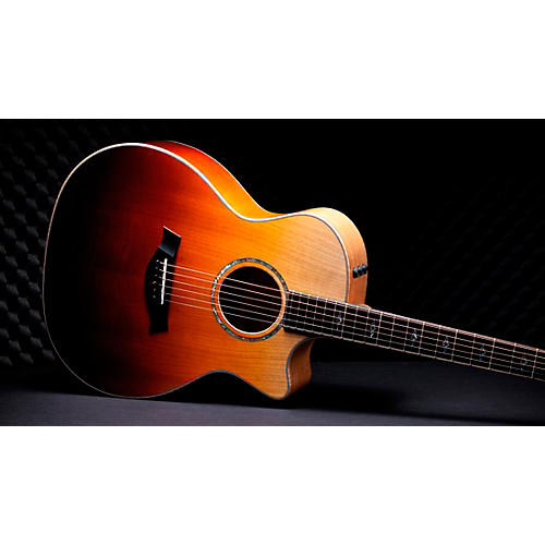 Taylor Custom All Urban Ash Grand Auditorium Acoustic-Electric Guitar Ombre Brown - musicians--Friend