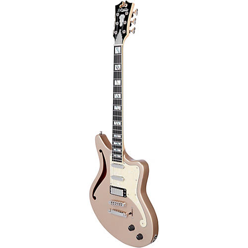 D'Angelico Deluxe Series Bedford SH Electric Guitar With USA Seymour Duncan Pickups and Stopbar Tailpiece Desert Gold - musicians--Friend