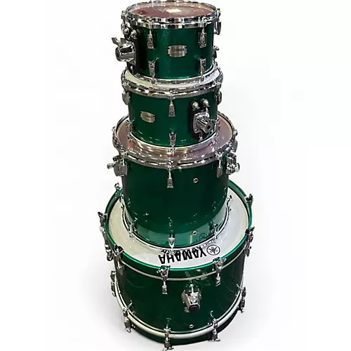 Used Yamaha 4 Piece Absolute HYBRID JADE GREEN SPARKLE Drum Kit JADE GREEN SPARKLE - musicians--Friend
