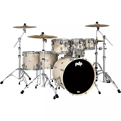 PDP by DW Concept Maple 7-Piece Shell Pack With Chrome Hardware Satin Black - musicians--Friend