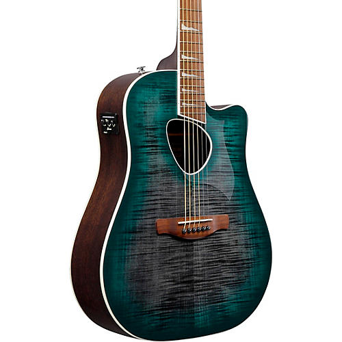 Ibanez ALT30FM Altstar Flamed-Top Dreadnought Acoustic-Electric Guitar Doom Blue Burst - musicians--Friend