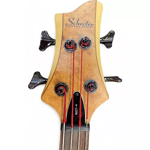 Used Schecter Guitar Research Riot 4 String Natural Electric Bass Guitar Natural - musicians--Friend