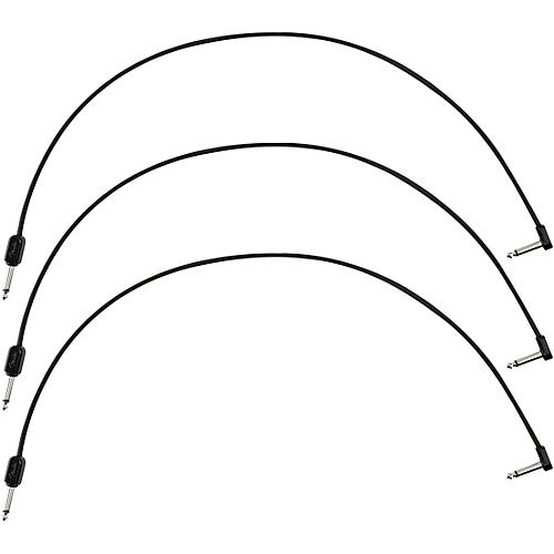 Fender Blockchain Straight to Angle Patch Cables, 3-Pack 16 in. Black - musicians--Friend