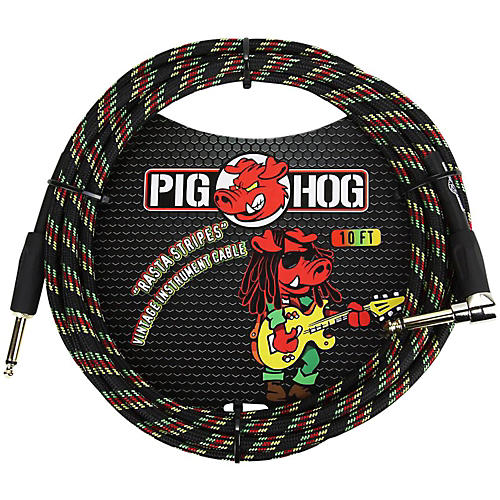 Pig Hog Right Angle Instrument Cable 10 ft. Daphne Blue - musicians--Friend