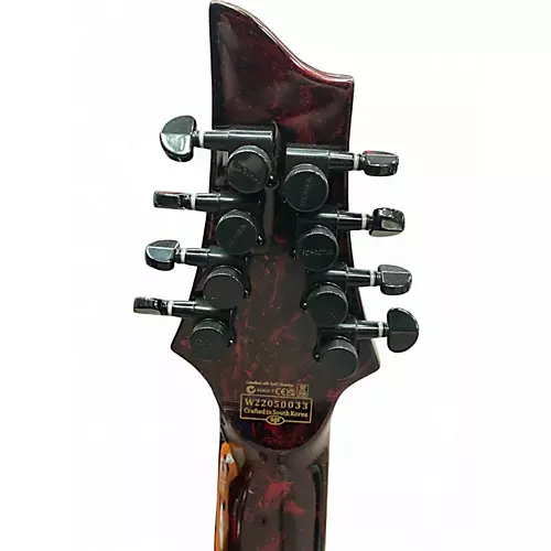Used Schecter Guitar Research C-8 MS Silver Mountain  Blood Moon Solid Body Electric Guitar Blood Moon - musicians--Friend