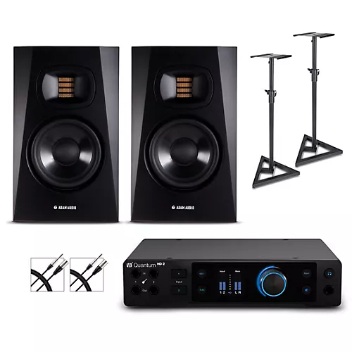 PreSonus Quantum HD2 Audio Interface with Adam Audio T Series Studio Monitor Pair (Cables & Stands Included) T5 - musicians--Friend