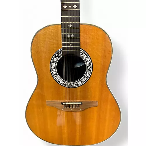 Used Ovation 1755Custom Balladeer Natural 12 String Acoustic Electric Guitar Natural - musicians--Friend