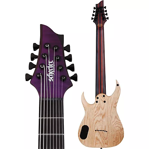 Schecter Guitar Research John Browne Tao-8 Electric Guitar Satin Trans Purple - musicians--Friend