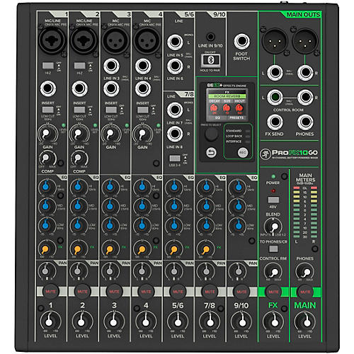 Mackie ProFX10GO Battery-Powered Mixer Bundle with Thrash212 GO Speakers, Extra Battery, Bags, Stands and Cables - musicians--Friend