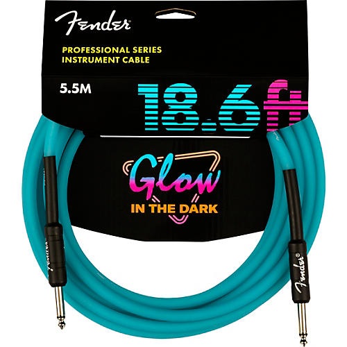 Fender Professional Series Glow in the Dark Straight to Straight Instrument Cable 10 ft. Orange - musicians--Friend