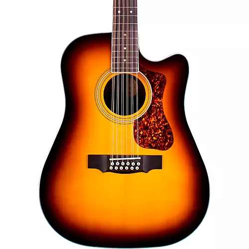 Guild D-2612CE Deluxe 12-String Cutaway Acoustic-Electric Guitar Antique Sunburst - musicians--Friend