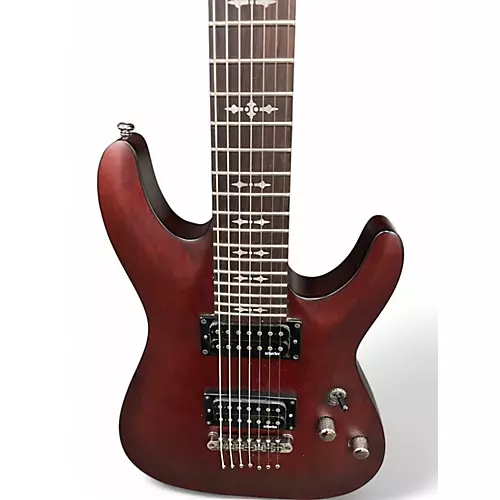 Used Schecter Guitar Research Omen 7 Walnut Solid Body Electric Guitar Walnut - musicians--Friend