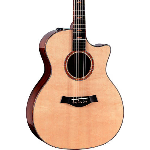 Taylor Custom Bearclaw Sitka Spruce-Tiger Myrtle Grand Auditorium Acoustic-Electric Guitar Natural - musicians--Friend