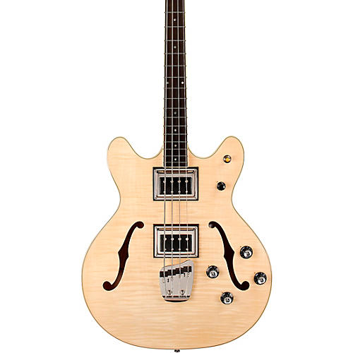 Guild Starfire Bass II Flamed Maple Short-Scale Semi-Hollow Electric Bass Guitar Natural - musicians--Friend