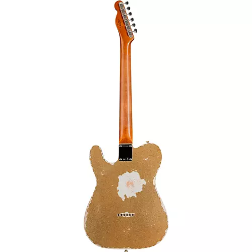 Fender Custom Shop Limited-Edition Texas Telecaster Heavy Relic Electric Guitar Gold Metal Flake/Aged Olympic White - musicians--Friend