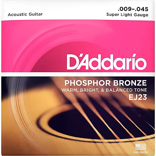 D'Addario EJ23 Phosphor Bronze Super Light Acoustic Guitar Strings 09 - 45