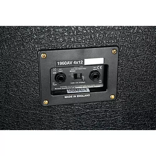 Marshall 1960AV 280W 4x12 Angled Guitar Speaker Cabinet Black