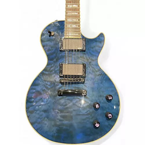 Used 2014 Epiphone Les Paul Prophecy Custom EX Baltic Blue Solid Body Electric Guitar Baltic Blue