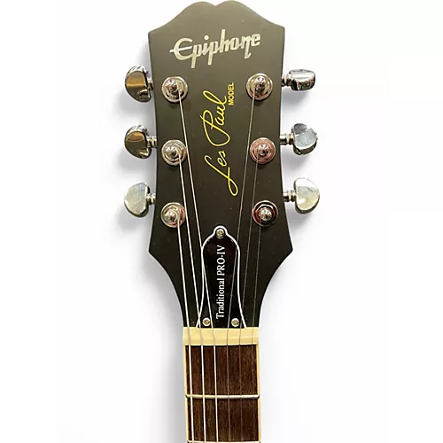 Used Epiphone Les Paul Traditional Pro IV Ebony Solid Body Electric Guitar Ebony