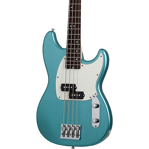 Schecter Guitar Research Banshee 4-String Short Scale Electric Bass Guitar Pelham Blue White Pickguard