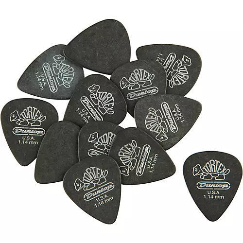 Dunlop Tortex Pitch Black Standard Guitar Picks 1 Dozen .60 mm