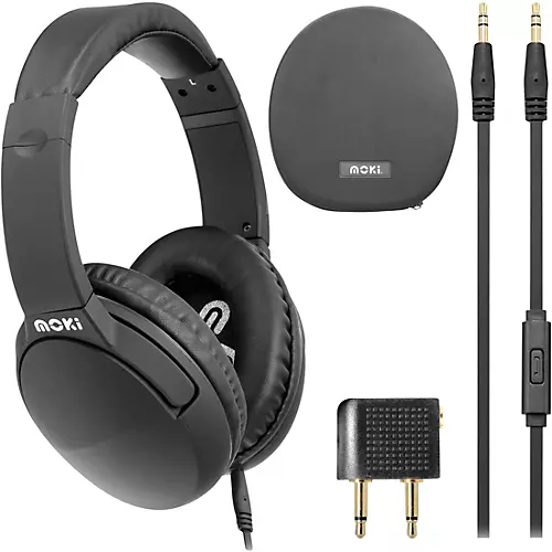 Moki Noise Cancellation Headphones Black