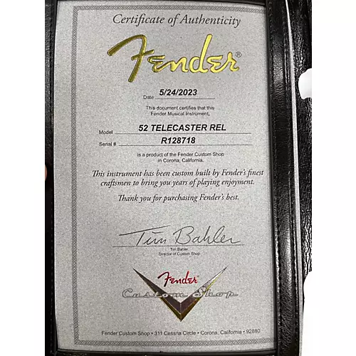 Used 2023 Fender 52' Custom Shop Telecaster Relic Butterscotch Solid Body Electric Guitar Butterscotch