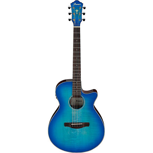 Ibanez AEG70 Flamed Maple Top Grand Concert Acoustic-Electric Guitar Blue Ocean Burst