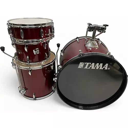 Used TAMA 4 piece Imperialstar WINE RED SPARKLE Drum Kit WINE RED SPARKLE