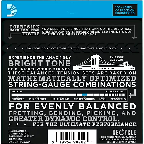 D'Addario EXL115BT Balanced Tension Medium Electric Guitar Strings - Single Pack