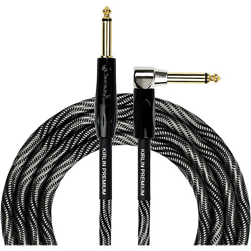 Kirlin IWB Black/White Woven Instrument Cable 1/4