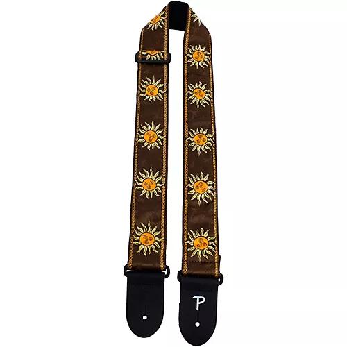 Perri's Premium Jacquard Guitar Strap Teal Suns 2 in.