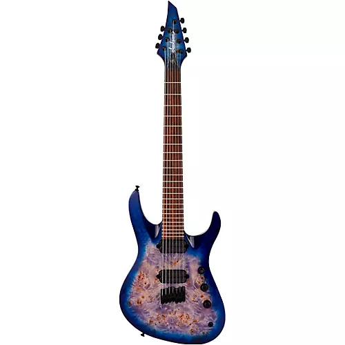 Jackson Pro Series Signature Chris Broderick Soloist HT7P 7 String Electric Guitar Transparent Blue