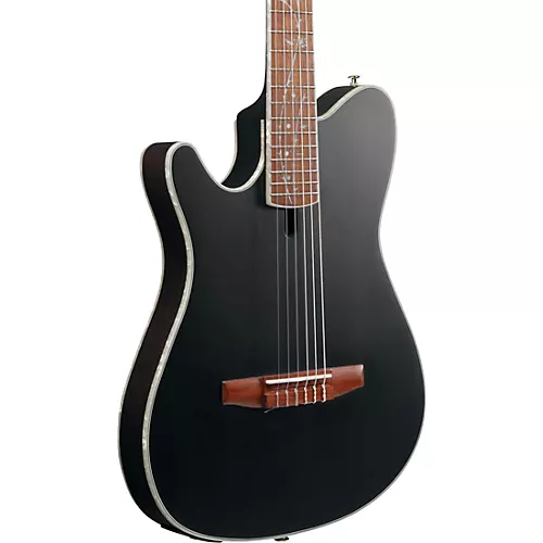 Ibanez TOD10NL Tim Henson Signature Left-Handed Nylon-String Acoustic-Electric Guitar Transparent Black Flat