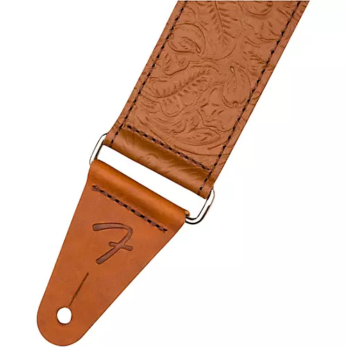 Fender Tooled Leather Guitar Strap Black 2 in.