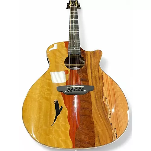 Used Luna VISTA EAGLE 12STR Natural 12 String Acoustic Electric Guitar Natural