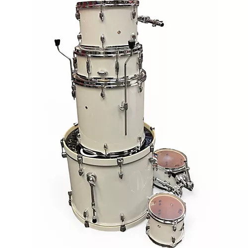 Used Pearl 6 Piece Export WHITE Drum Kit WHITE