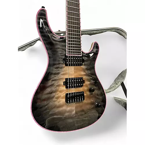 Used MAYONES REGIUS CORE 7 5A FLAME MAPLE TOP Solid Body Electric Guitar TRANS NATURAL FADE BLACK BURST OUT GLOSS