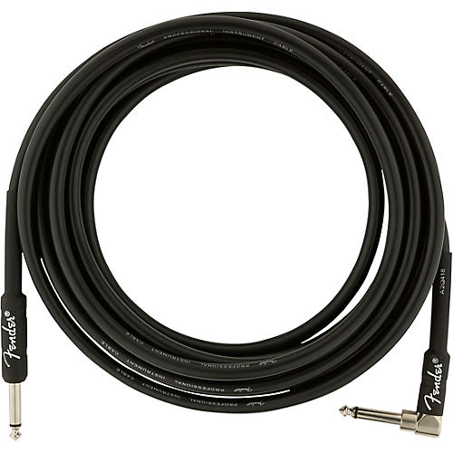 Fender Professional Series Straight to Angle Instrument Cable 25 ft. Black