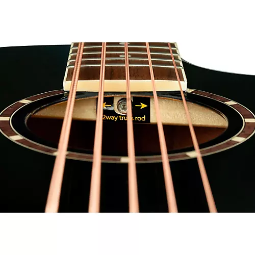 Ortega D8CE-5 5-String Acoustic-Electric Bass Guitar Black