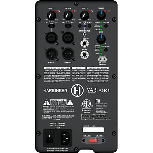 Harbinger VARI 2000 Series Powered Speakers Package With VS12 Subwoofer, Stands and Cables 8