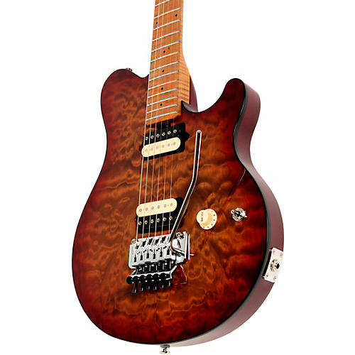 Ernie Ball Music Man Axis Quilt Top Electric Guitar Roasted Amber