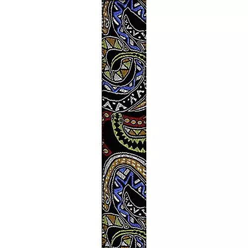 D'Addario Joe Satriani Nylon Guitar Strap Black/Red/Green Snakes Mosaic
