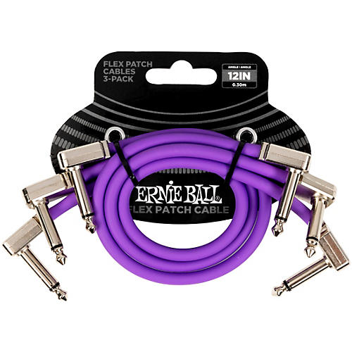 Ernie Ball Flex Patch Cable - 3 Pack 3 in. Purple