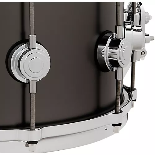 DW Collector's Series Satin Black Over Brass Snare Drum With Die Cast Hoops 14 x 6.5 in. Satin Black Over Brass