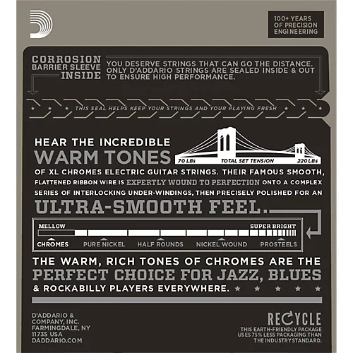 D'Addario ECG23 Chrome Extra Light Electric Guitar Strings