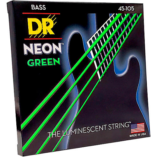DR Strings NEON Hi-Def Green Bass SuperStrings Medium 4-String