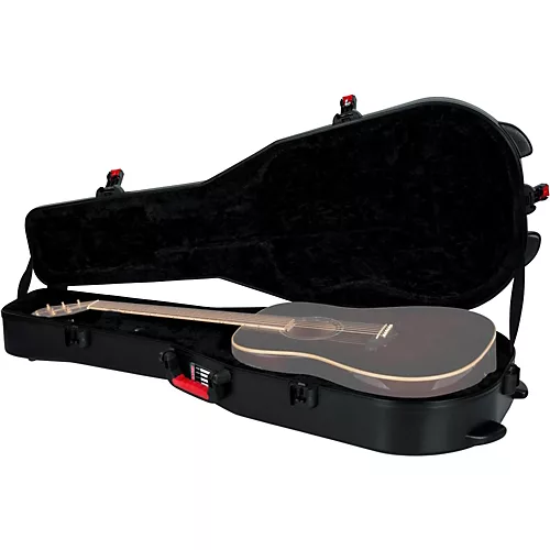 Gator TSA ATA Molded Acoustic Guitar Case Black Black