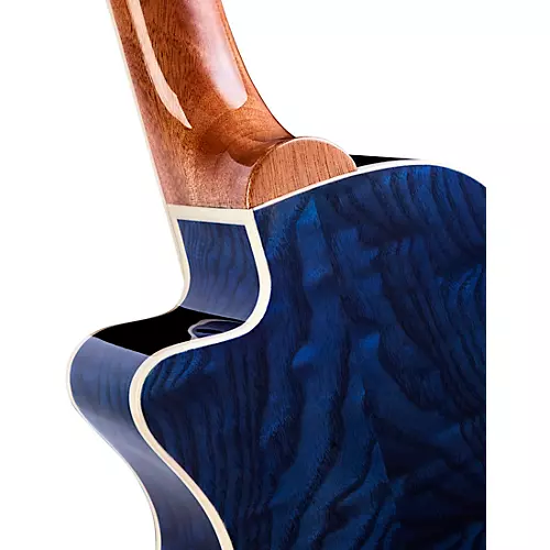 Mitchell MU80XCE-QAB-BL Exotic Acoustic-Electric Cutaway Ukulele Quilt Ash Burl Blue