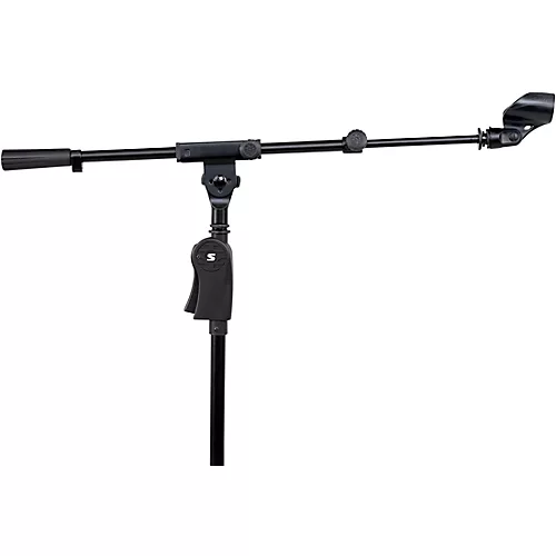 Shure Deluxe Tripod Mic Stand with Telescoping Boom and Pistol Grip One-Handed Clutch Black